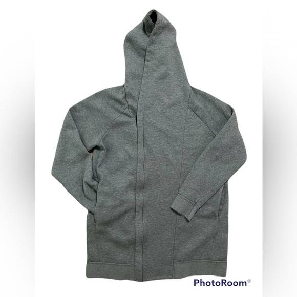 H&M Divided Asimetric Zip Longline Hooded Sweater Jacket - Picture 3 of 4